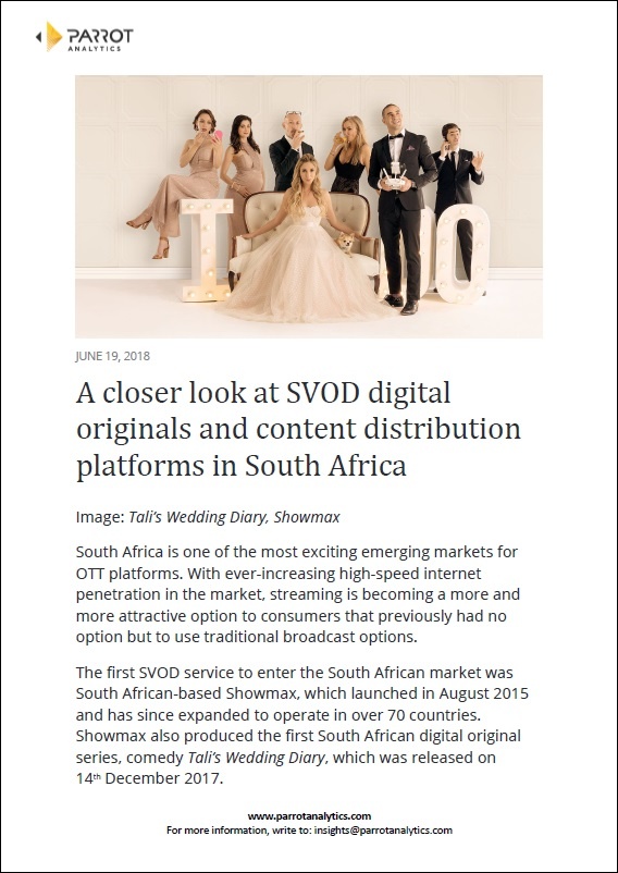 Top TV series and television genres in South Africa including SVOD / OTT